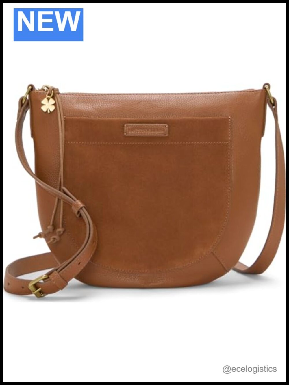 Suede Leather Crossbody Bag with Zipper Closure